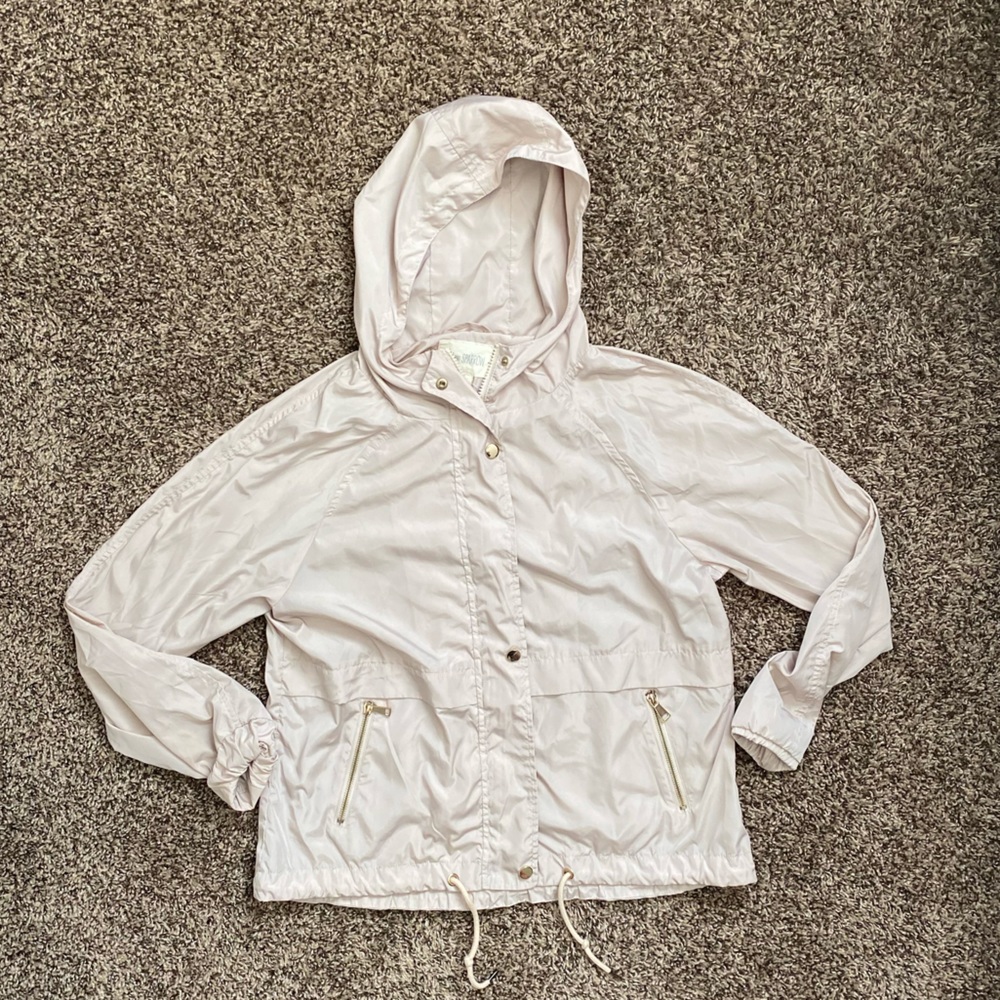 Sky and Sparrow Solid Pastel Pink Casual Light Jacket